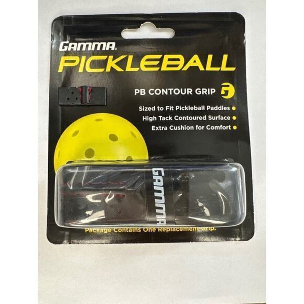 Gamma PB Contour‎ Grip Pickleball Paddle Replacement Grip Black Red APBCG-11